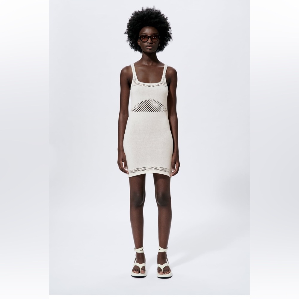 zara crochet mini dress